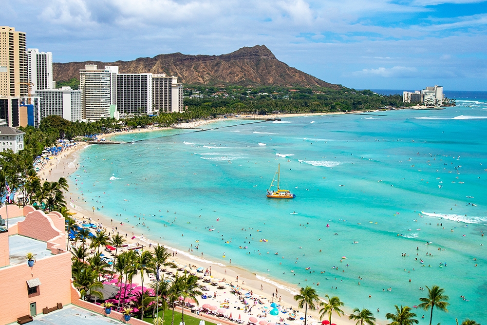 ハワイのワイキキビーチ