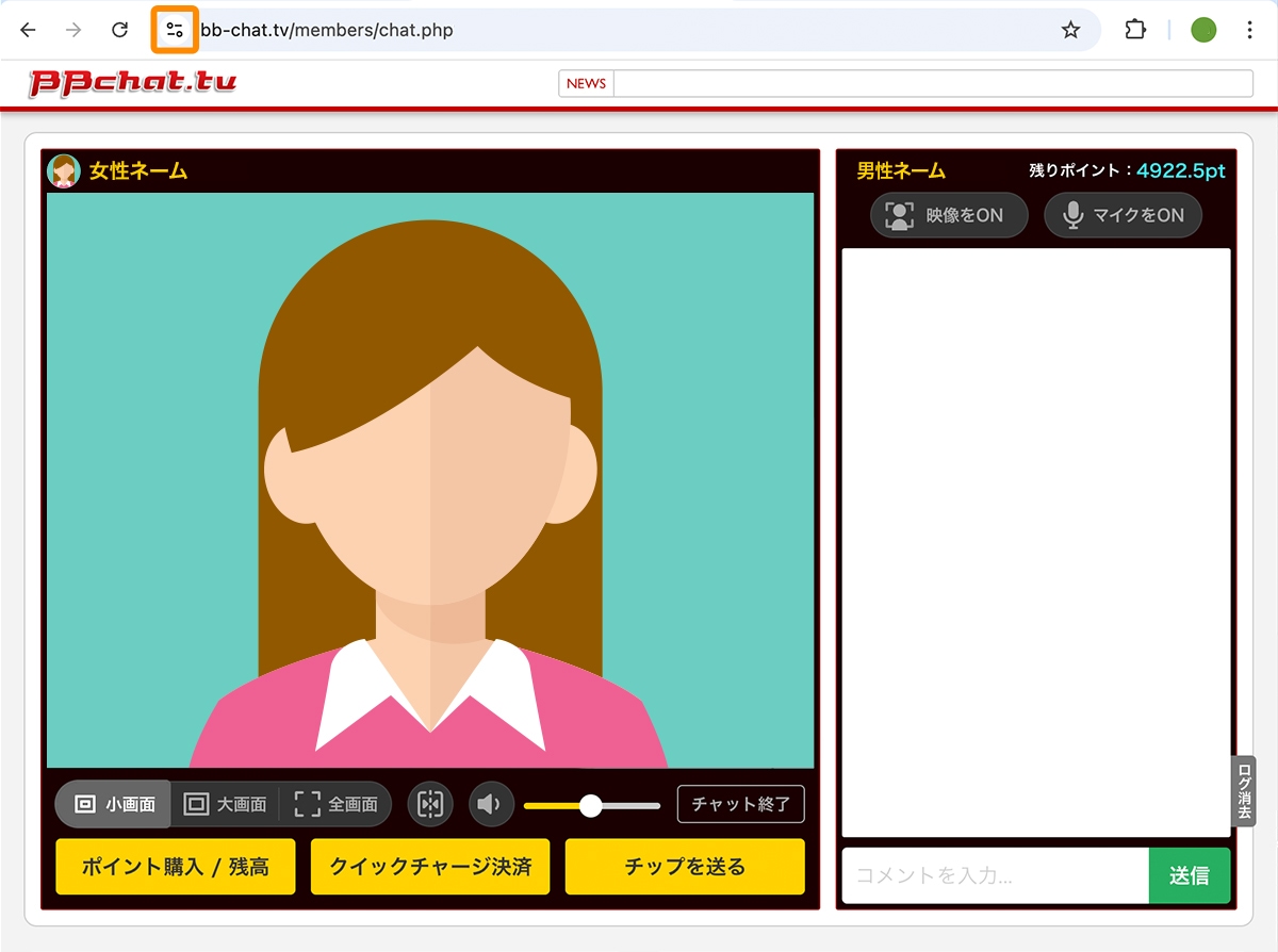 chromeのカメラアイコン