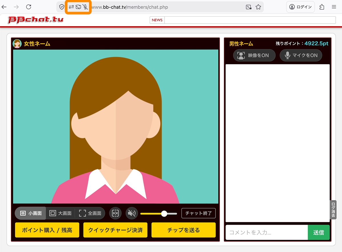 Firefoxのカメラアイコン