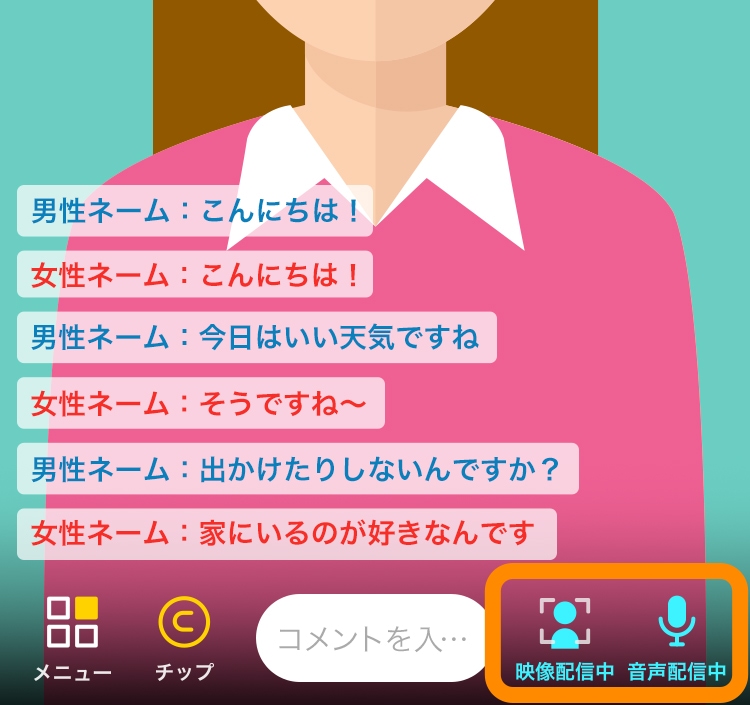 マイクとカメラのON/OFFボタン