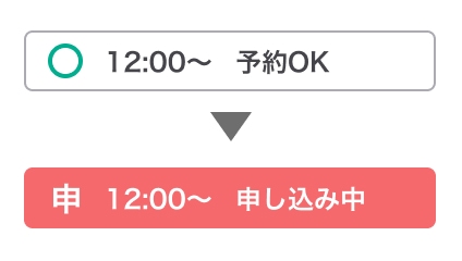申し込み中のラベル